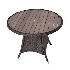 Buy Garden Furniture Online Mygardenuk 1m Round Table With Plaswood Top Rattan Dining Table Rattan Dining Table