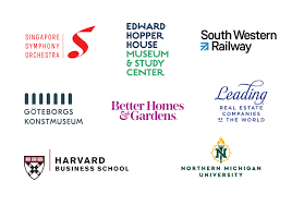 Examples Of Stacked Logos With Long Company Names Text Logo Design Business School Logo Company Names