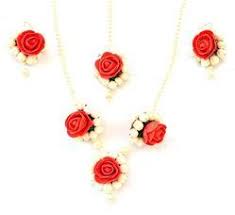 Search a wide range of information from across the web with superdealsearch.com Ambika Designs White Red Rose Mogra Flower Jewelry Necklace Rs 990 Set Id 20150887248