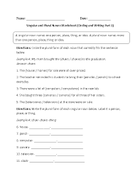 nouns worksheets singular and plural nouns worksheets