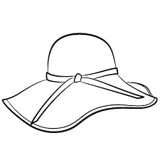 Floppy Hat Coloring Page Hat Drawing Hat Template Sun Hat Drawing