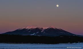 Moon Rise Above San Francisco Peaks Flagstaff Altitudes