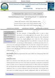 Following are several advantages and disadvantages of underground cable compare with overhead lines in power systems. Pdf Underground Cable Fault Using Robot