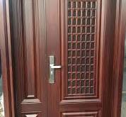 Dark Brown Mother Son Double Steel Door, For Providing Security From  Unauthorized Access