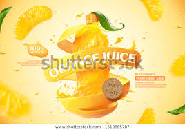 Orange Bottle Juice Ads Splashing Liquid Stock Vector Royalty Free 1610865787 Juice Ad Splashing Liquid Juice
