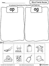 Word Family Review Picture Sorting Ap Ag Word Families Word Family Review Word Family Worksheets