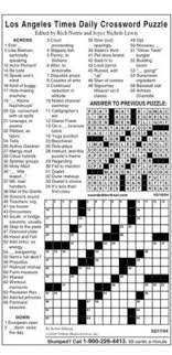 One of the most entertaining puzzles around, the los angeles times sunday crossword puzzle offers a broad range of vocabulary and cultural clues, along with a sprinkling of humor and wordplay. View Today S Los Angeles Times Crossword Puzzle