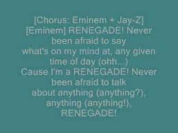 Jay Z Feat Eminem Renegade Lyrics Youtube Renegade Lyrics Jay Z Eminem