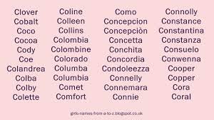 Separate search terms with spaces. Girl Names That Start With A Co