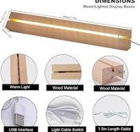 Amazon.com: 2 Pcs 11.81 Inch Wooden LED Light Display ...