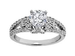 Diamond Celtic Engagement Ring With Split Band In 14k White Gold Celtic Engagement Rings Celtic Engagement Vintage Engagement Rings