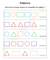 mathematics preschool patterns worksheet 1 color