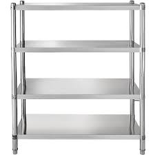 Profeeshaw stainless steel shelf wall mounted 12×24 nsf certified commercial metal shelving with backsplash and 2 brackets for restaurant, bar, utility room, kitchen and garage. Stainless Steel Shelving Units Storage Shelf 4 Tier Kitchen Commercial Vevor Us
