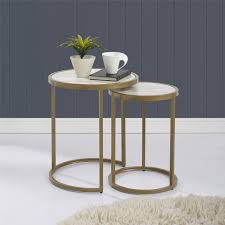 Dorel Living Moriah Nesting Side Tables Brass Metal And Faux Marble Walmart Com In 2020 Dorel Living Nesting Tables Metal End Tables
