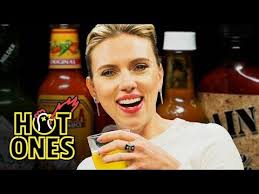 Scarlett Johansson Tries To Not Spoil Avengers While Eating Spicy Wings Hot Ones Youtube Spicy Wings Scarlett Johansson First We Feast