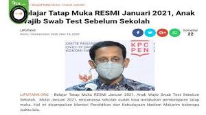 Cek Fakta Hoaks Anak Wajib Tes Swab Sebelum Masuk Sekolah Tatap Muka Cek Fakta Liputan6 Com