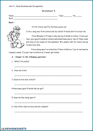 Little worksheets printable worksheets for preschool through grade 5. English Comprehension Worksheets For Class 2 Live Worksheets English English As A Second Language Esl Reading Comprehension