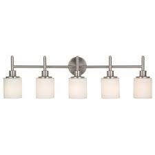 Design House Aubrey 50 Watt Satin Nickel Integrated Led 5 Light Vanity Light 587402 The Home Depot In 2020 Vanity Lighting Led Vanity Lights House Design
