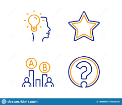 Star Ab Testing And Idea Icons Set Question Mark Sign