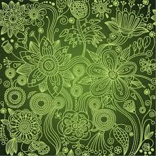 Blue and purple spring blossoms background. Deep Green Vintage Floral Seamless Pattern Welovesolo