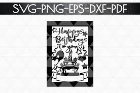 Download Cricut Design Free Happy Birthday Card Svg Cutting Files PSD Mockup Templates
