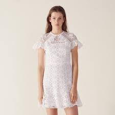 Ruffled Lace Dress Dresses Sandro Paris Lace Dress Dresses Short Lace Dress