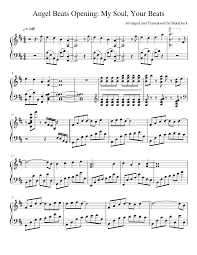 Angel Beats Opening My Soul Your Beats Sheet Music For Piano Download Free In Pdf Or Midi Angel Beats Learning Music Notes Sheet Music