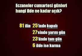 Nöbetçi eczane 2021'de kaça kadar açık, ertesi gün hapı alınacak eczaneler… cumartesi eczaneler açık mi istanbul, ankara, izmir, kocaeli. Eczaciyiz Net Cumartesi Gunu Hangi Ilde Eczaneler Ne Kadar Acik