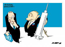 Vial dosis und medizinische spritze, us of america flagge hintergrund. Primo