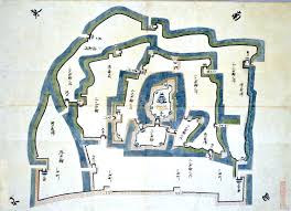 Could you help me find a layout of osaka castle after it was rebuilt by tokugawa hidetada? Nawabari Of Kishiwada Castle In Osaka Japanese Patterns Of Design