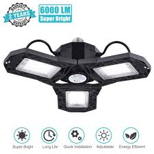 Led Garage Lights Solmore Led Garage Ceiling Lights 6000lm 60w Deformable Garage Lighting 3 Adjustable Panel Led Garage Lights Led Shop Lights Garage Lighting