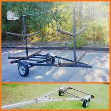 Kayak Trailer Hauler Holds 4 8 Old Boat Trailer Conversion Cost 180 Kayak Trailer Kayaking Kayak Accessories