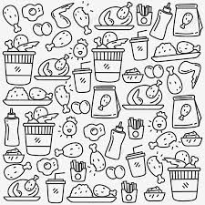 Perhatikan gambar contoh vektor berikut ini: Gambar Set Ilustrasi Vektor Doodle Ayam Goreng Dengan Reka Bentuk Comel Doodle Latar Belakang Ayam Goreng Menu Clipart Makanan Ayam Png Dan Vektor Untuk Muat Pola Vektor Ilustrasi Vektor Pola Vintage