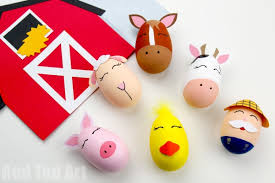 Instead of children (and adults) finding eggs with commonly placed gifts inside, they do the reverse in this treasure hunt. Old Macdonald Had A Farm Egg Decorating Ideas Red Ted Art Make Crafting With Kids Easy Fun
