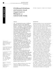 The less fortunate of us also deserve to be welcomed. Pdf Childhood Blindness And Severe Visual Impairment In Malaysia A Nationwide Study
