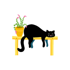 Black Cat Sleeping Stock Illustrations ...