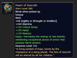 Heart Of Azeroth Overview Necklace And Essences 8 2 5
