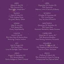 What S Your Tea Sign Here Are All 12 Signs Of The Zodiac With Their Corresponding Magic Hour Blends Gemini And Sagittarius Magic Hour Aries And Libra