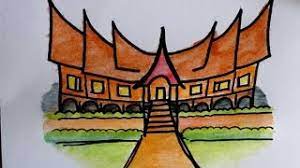 Rumah gadang atau rumah godang ini banyak dijumpai di provinsi sumatera barat. Belajar Menggambar Rumah Adat Minangkabau Untuk Anak Sd Youtube
