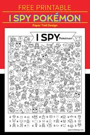 Free Printable I Spy Pokemon Activity Paper Trail Design In 2020 Business For Kids Paper Trail Printables Free Kids