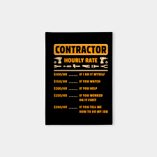 Contractor Hourly Rate Price Chart Labor Funny Gift Handyman T Shirt