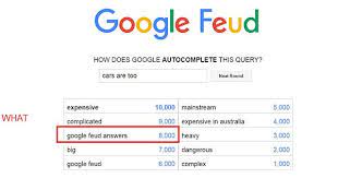 The short version is that when species weren't as diversified as they are today, sometime during the quadripous age (during which most species roamed the earth on all fours) there were two species which were excelling above all others in dominance, these. Google Feud Is Becoming Too Popular Apparently Imgur