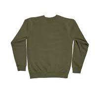 Men's Embroidered Army Green Crew Neck Sweater - SM