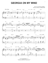 Ray Charles Georgia On My Mind [Jazz version] (arr. Brent Edstrom) Sheet  Music Notes, Chords | Download Printable Piano Solo PDF Score - SKU: 158259