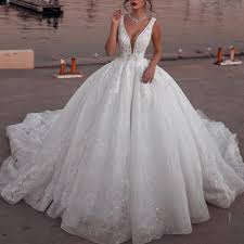 All dress with great quality and affordable price. Ball Gown Wedding Dresses 2020 Deep V Neck Lace Appliques Puffy Bridal Dresses Vestidos De Ball Gowns Wedding Ball Gown Wedding Dress Princess Wedding Dresses