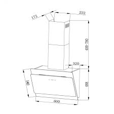 Aurica 60 Hotte Murale Aspirante 165w 3 Vitesses 620m H Verre Inox