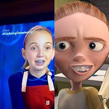 Watching #KidsBakingChampionship and love Abby! Plus she's the spitting  image of the babysitter Carly from The Incredibles @DisneyPixar movie!