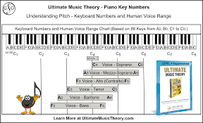 M for the note a4 is 69 and increases by one for each equal tempered semitone, so this gives us a simple conversion. Piano Key Numbers Ultimate Music Theory