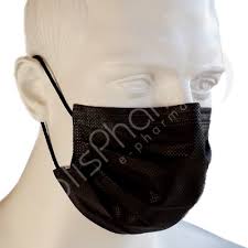 Ce masque chirurgical à élastiques est un matériel médical à usage unique qui filtre l'air contre la diffusion des virus, comme le coronavirus. Masques Chirurgicaux Noirs Type Iir Colispharma