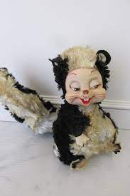 Vintage Rushton Rubber Face Skunk Plush From 1950s Or 1960 S Rubber Face Vintage Old Toys